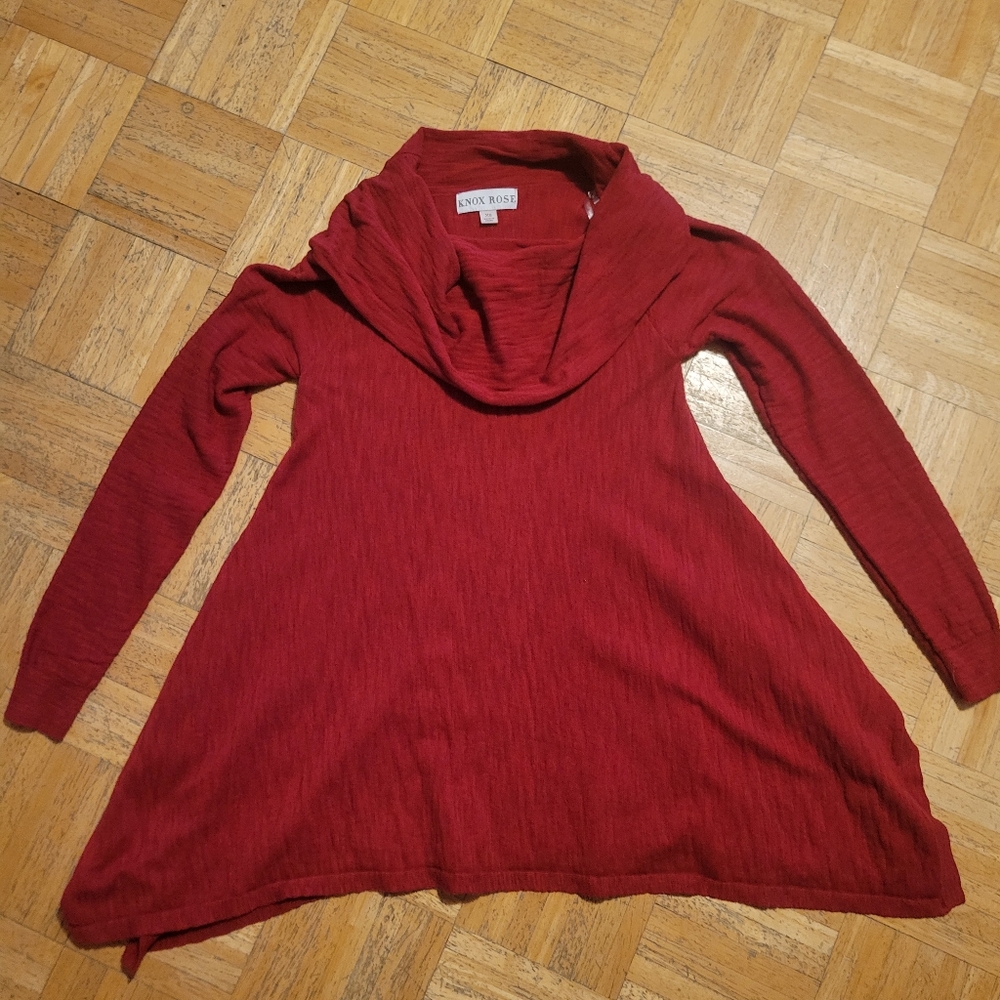 Knox Rose Red Cowl Neck Sweater sz xs